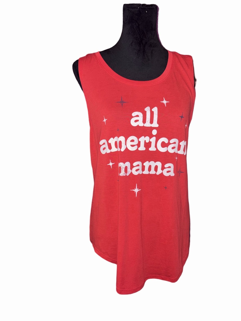 🆕💜 Ingrid & Isabel “All American Mama” Red Maternity Tank Top Size Large